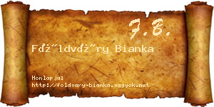 Földváry Bianka névjegykártya