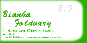 bianka foldvary business card