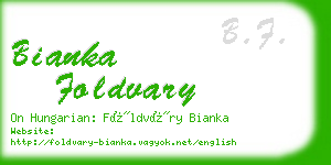 bianka foldvary business card